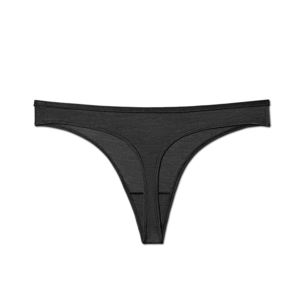 Allbirds Women\'s Briefs Black - Trino® Thong - 93082XFTL